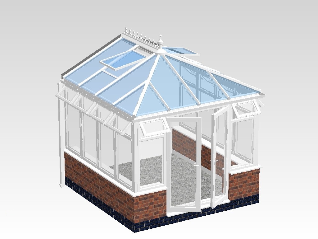 Edwardian Conservatory with Blue glass. 