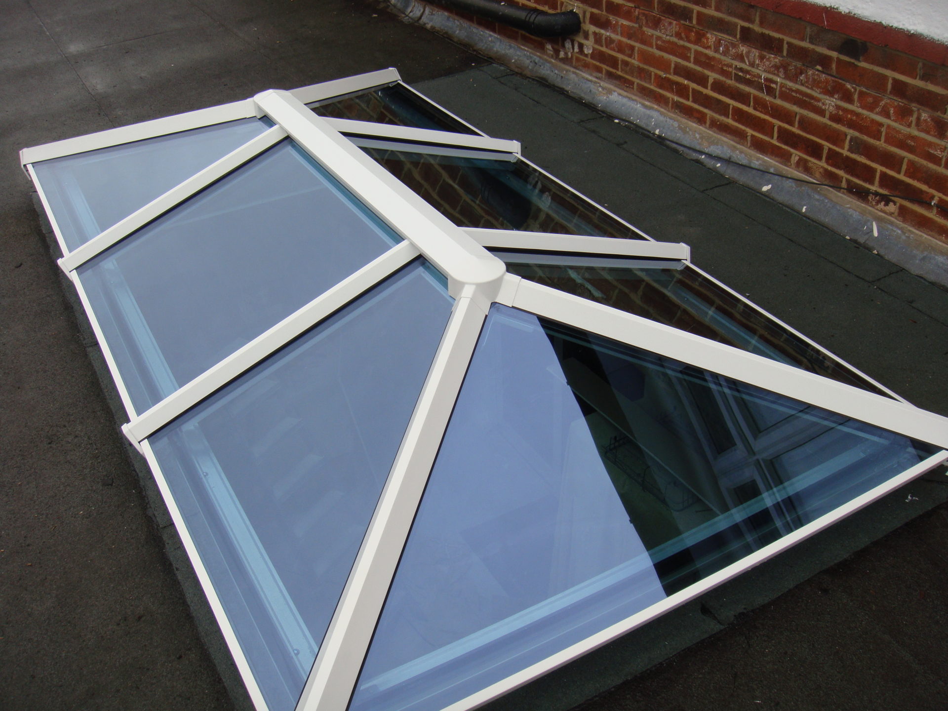 Roof Lantern Skylight  in White with Blue glass.
