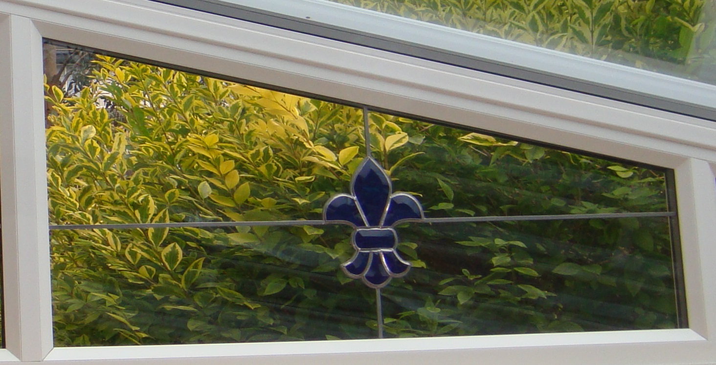 Side Conservatory with Blue Bevel.