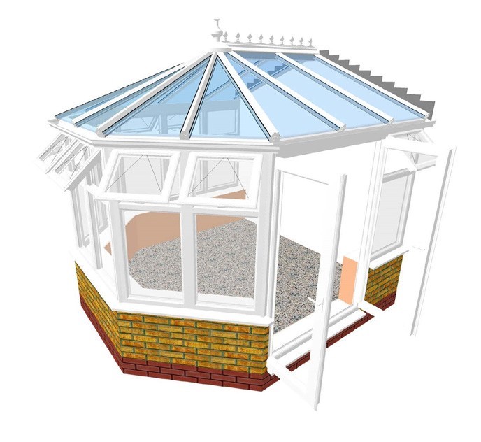Victorian conservatory with 3 facet